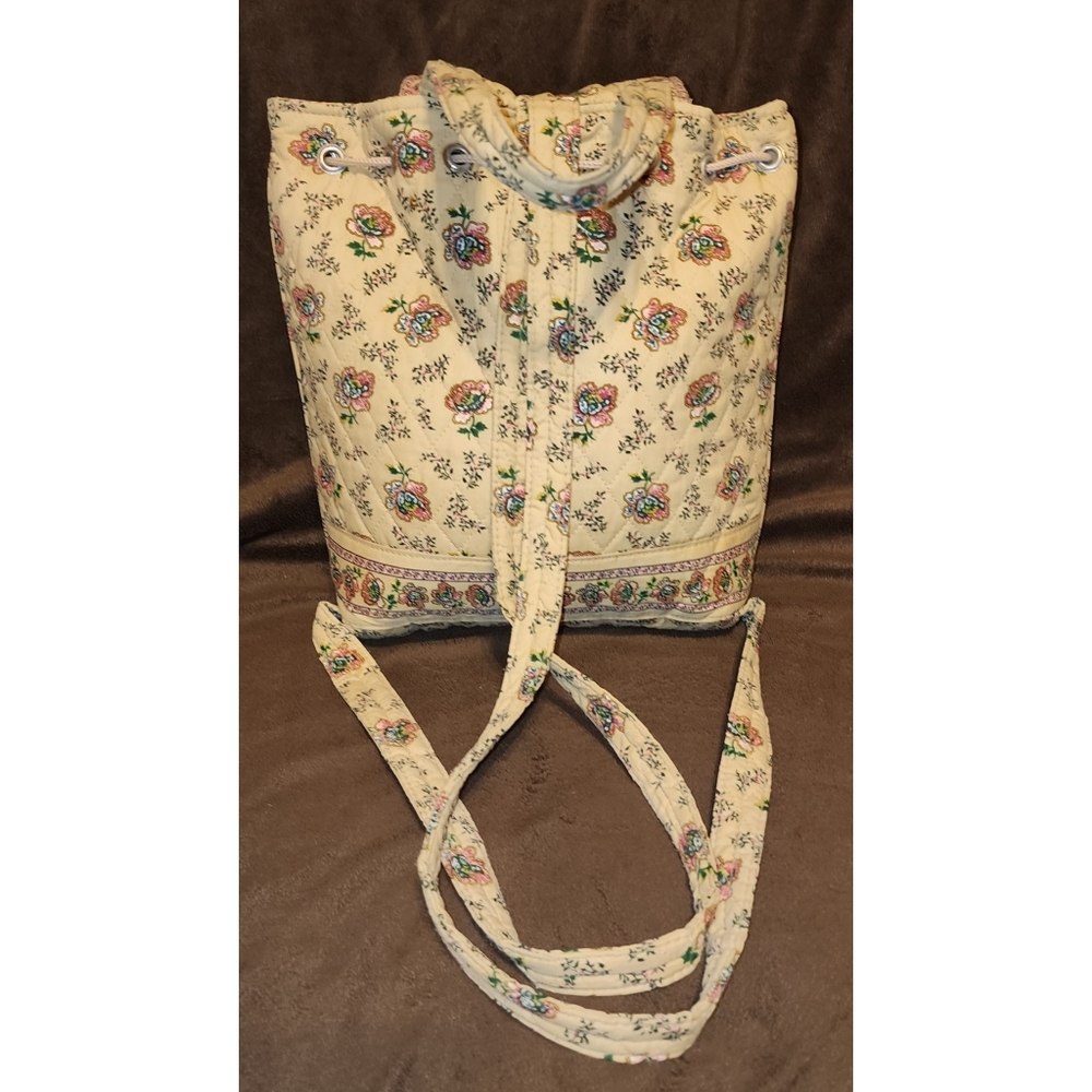 Americana by Sharif Women's Backpack Beige Multi-Colored Floral Like-New! - Picture 2 of 12